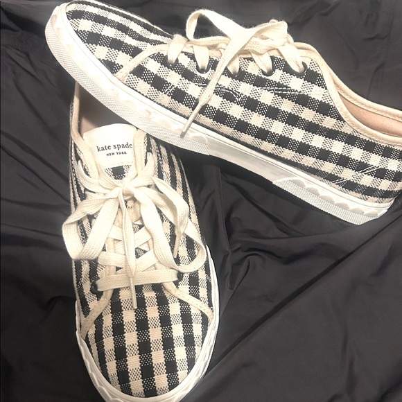 kate spade Shoes - Kate Spade Gingham Lace-Up Sneakers! So cute for FALL!!!